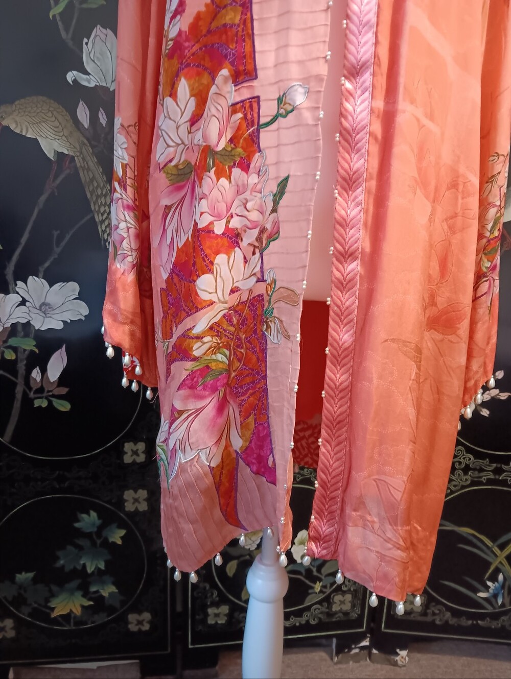 Sapphire Coral Floral Printed Kimono - Picture 7 of 10